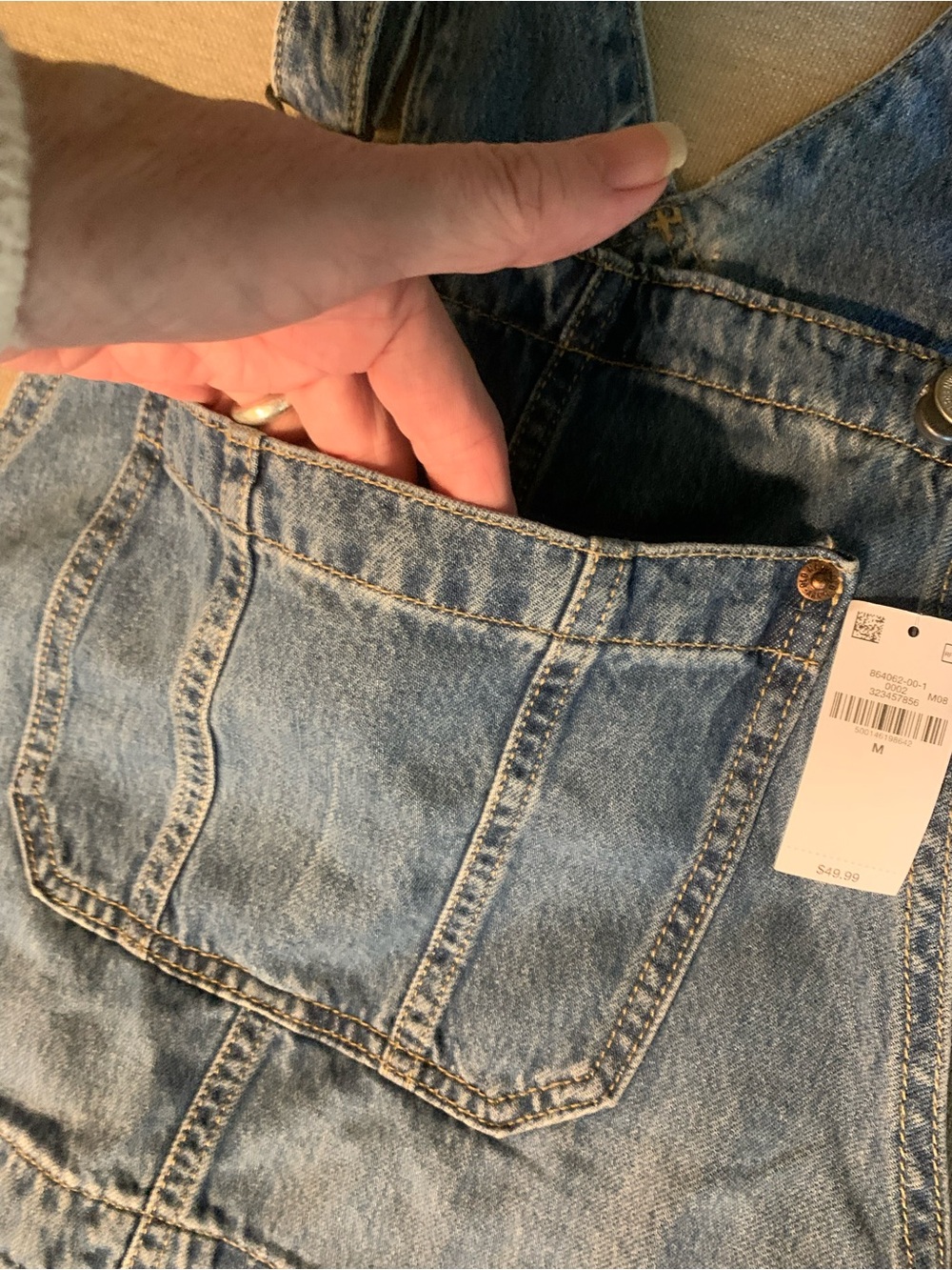 Old Navy Light Blue Denim Short Overalls - Picture 3 of 5
